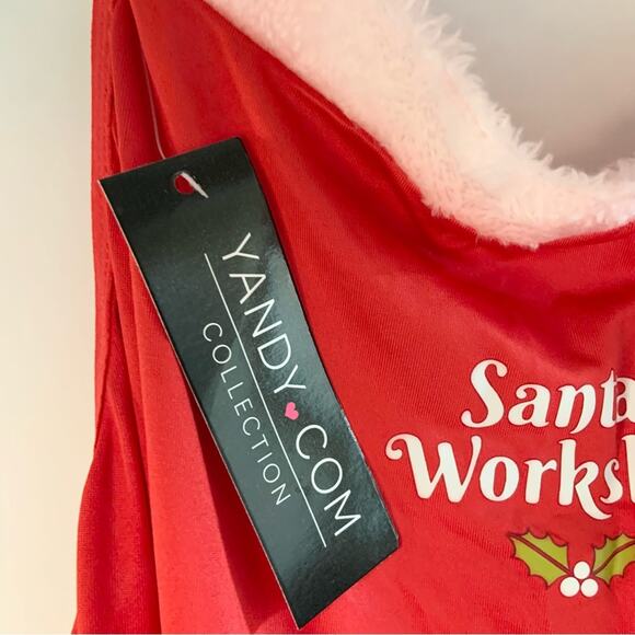 Yandy Santa’s Workshop Red Santa Apron Lingerie Bow Costume S/M NWT - Picture 10 of 15